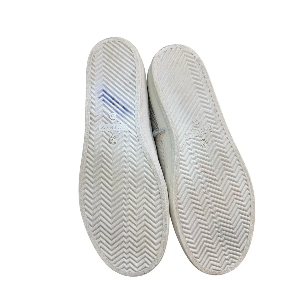 Rothys The Lace Up Sneakers‎ Women Size 10 White Knit Casual Comfort Shoes